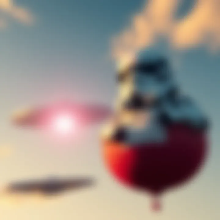 A comparison image showing a bright object in the sky resembling a UFO next to a colorful Stormtrooper balloon floating, highlighting the debate over recent sightings.