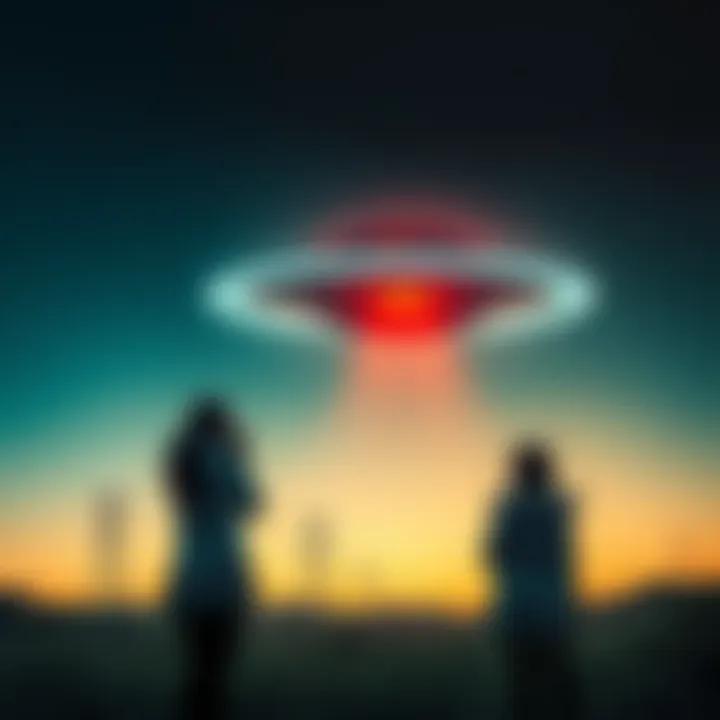 A flying saucer spotted near powerlines, with two girls observing in Yumbo, Colombia.