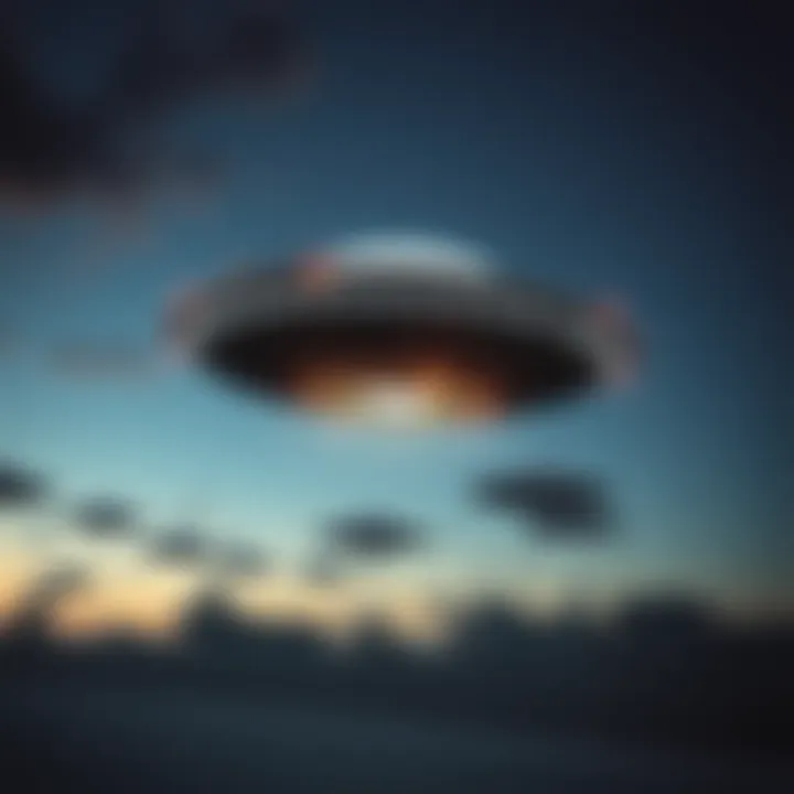UFO with Bright Lights in Florida A strange-looking UFO with multiple bright lights hovering in the night sky over Florida.