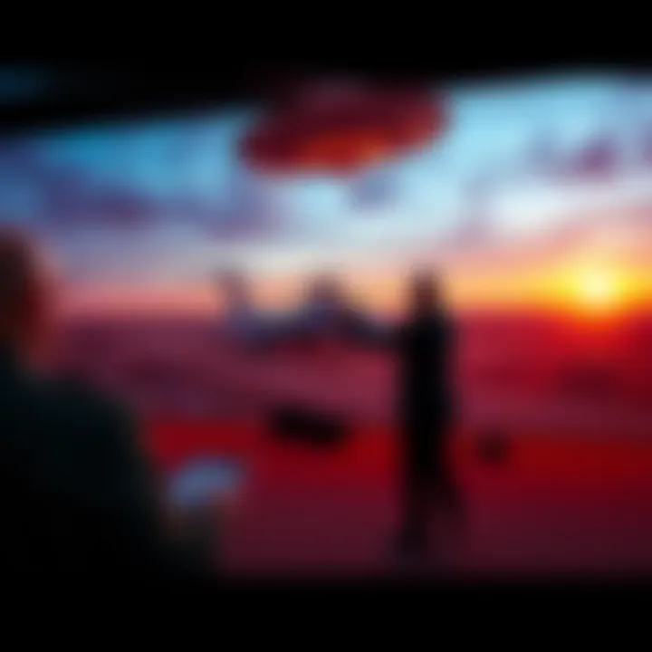 Rep. Eric Burlison presenting UFO footage at UAP Summit with a military backdrop