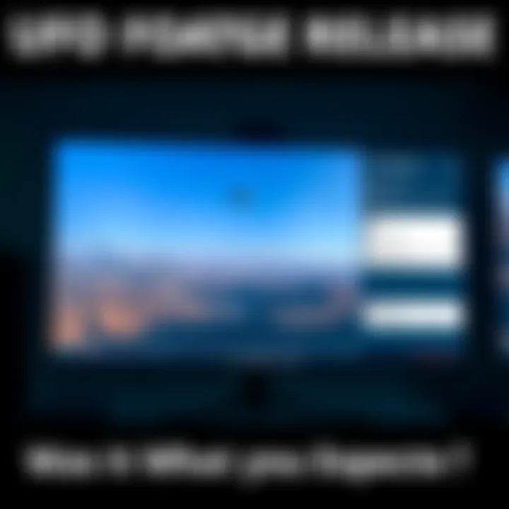 UFO Footage Release A screen showing a video still of a UFO sighting with public comments in a forum on the side.