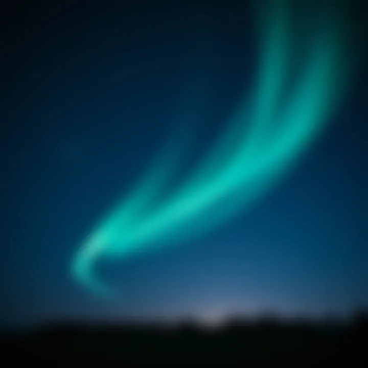 Bright lights and a bluish-green trail in the night sky over Tuscola County, Michigan