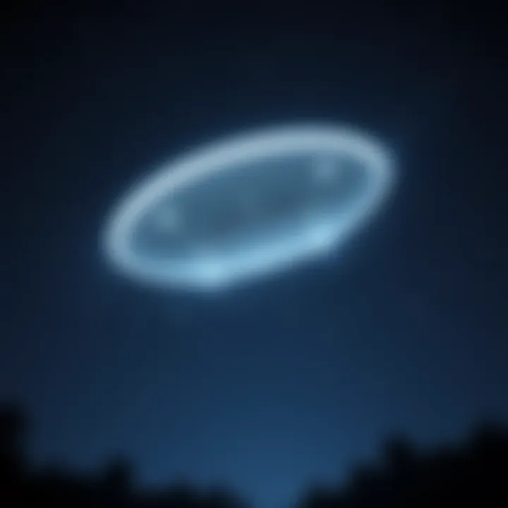 UFO in the Night Sky A bright UFO hovering in the night sky with stars in the background, symbolizing the potential for UFO disclosure by Trump.