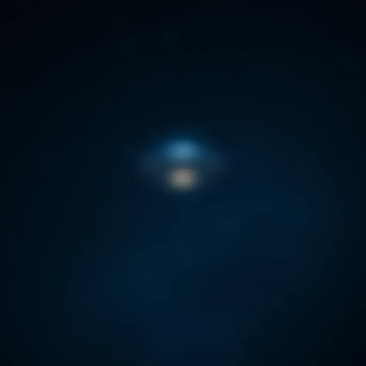 UFO in night sky A bright UFO hovering in a dark night sky surrounded by stars, symbolizing the mysteries of UFO phenomena.