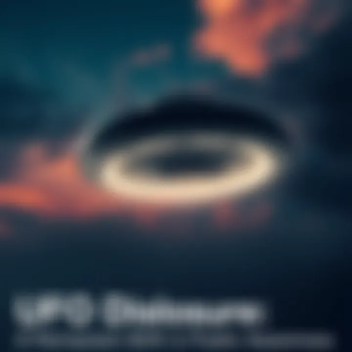A glowing UFO hovering in a dark sky with stars visible.