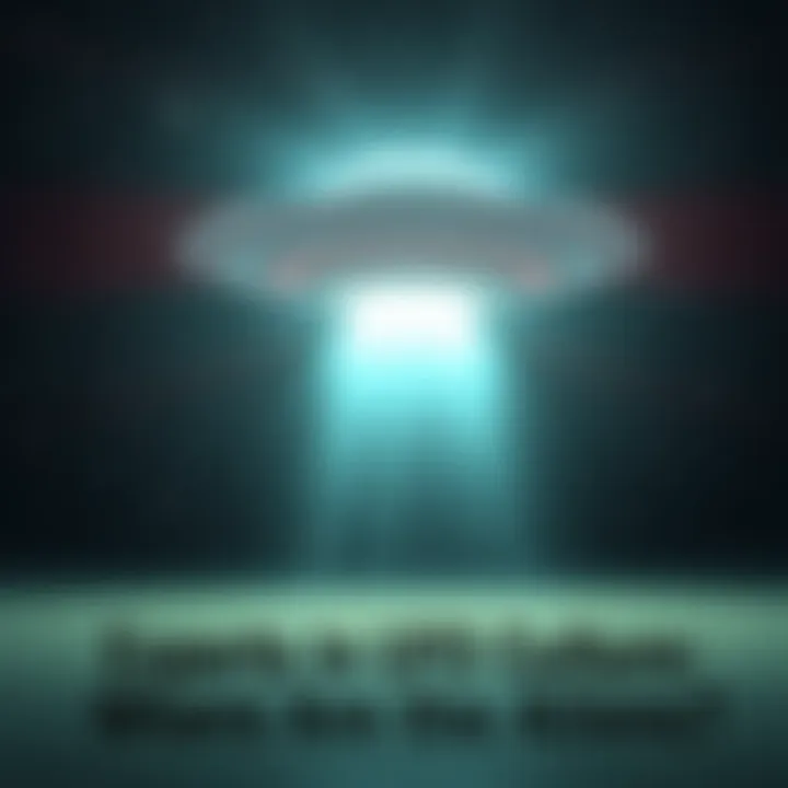 A bright UFO hovering in the night sky with stars in the background, symbolizing the search for aliens.