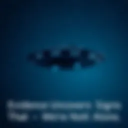 A UFO hovering in a dark night sky with stars shining around it.
