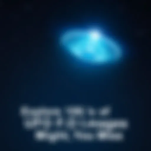 A bright, unidentified flying object hovering in a dark night sky with stars around it.
