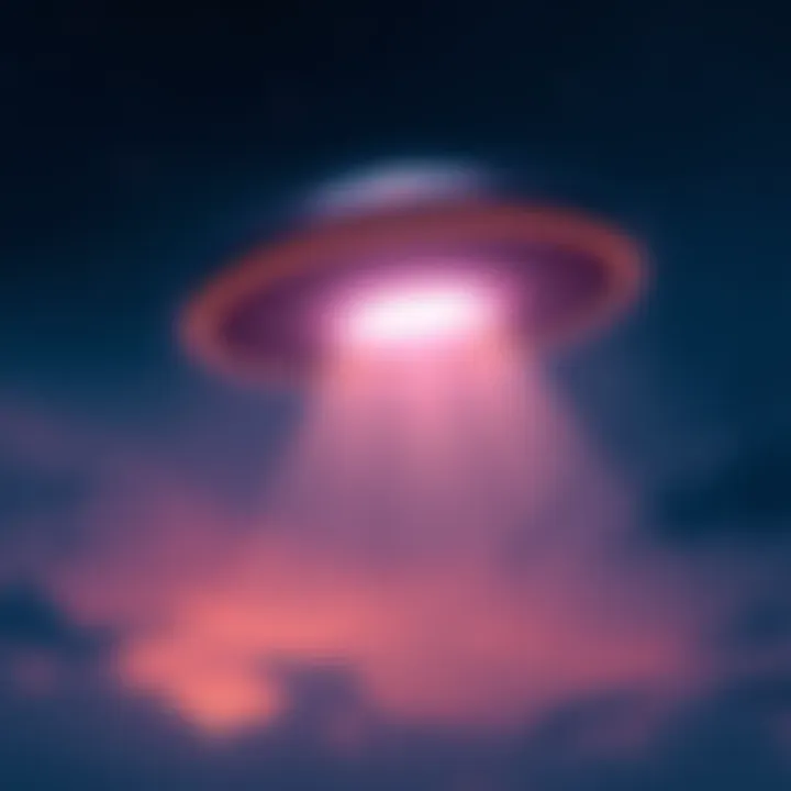 A glowing UFO in a dark sky with stars, suggesting a connection to health concerns.