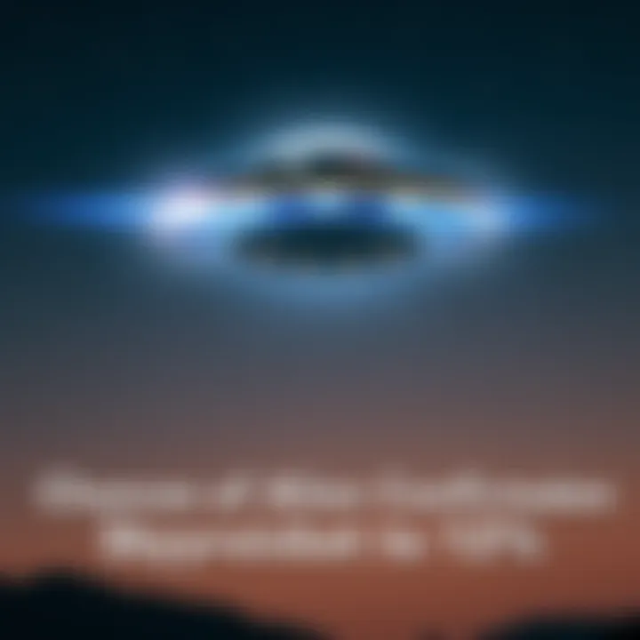 A bright UFO hovering in the night sky with stars in the background, suggesting an imminent alien confirmation.