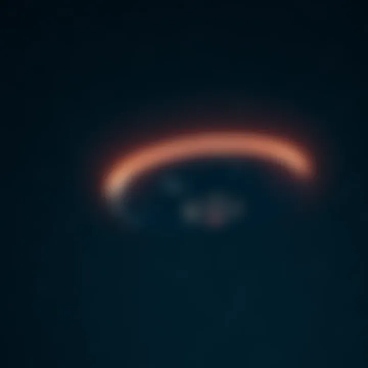 A UFO hovering in a starry night sky with bright lights around it