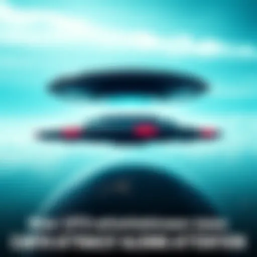 A flying saucer hovering above Earth, symbolizing alien surveillance