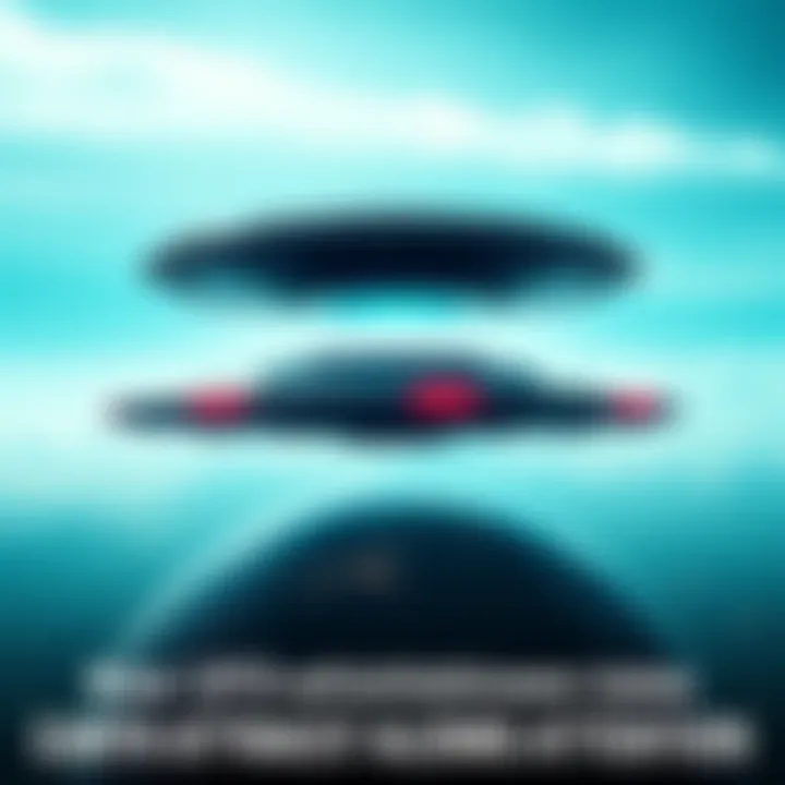 A flying saucer hovering above Earth, symbolizing alien surveillance