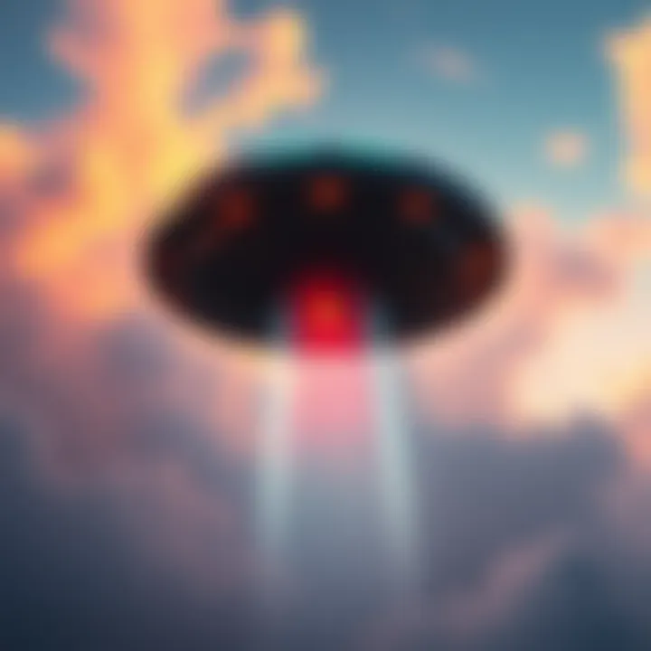A UFO in the sky above Italy opens a glowing portal before disappearing.