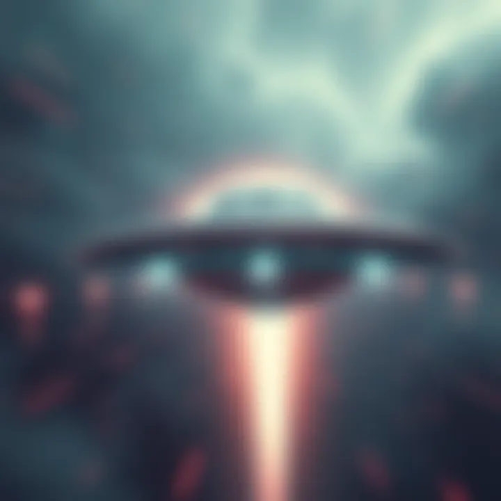 A visual representation of a UFO demonstrating force fields and wave emissions around it