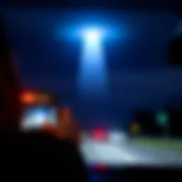 UFO sighting in Lavonia, Georgia A driver captures a bright light in the night sky while traveling on a highway in Lavonia, Georgia