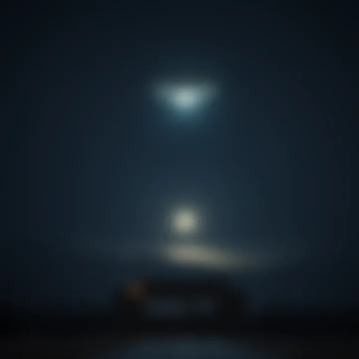 A bright light in the sky above Area 51 during a January night, with a faint outline of a second light in the distance.