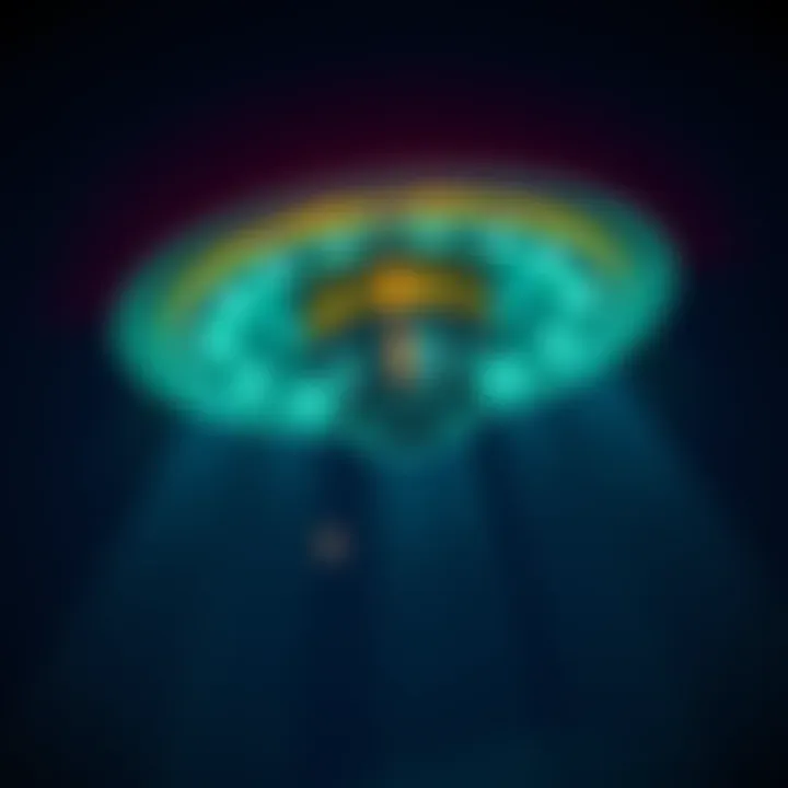 A UFO featuring a distinct spinning cylinder at its center, hovering in the night sky.