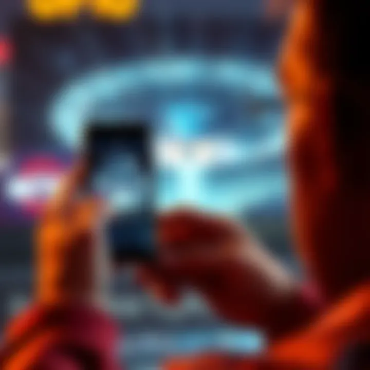 A person looking at a smartphone displaying a UFO image with a questioning expression
