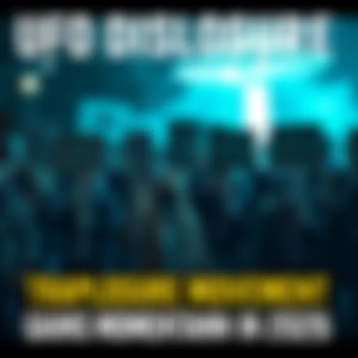 A group of people holding signs advocating for UFO disclosure and transparency in a peaceful demonstration