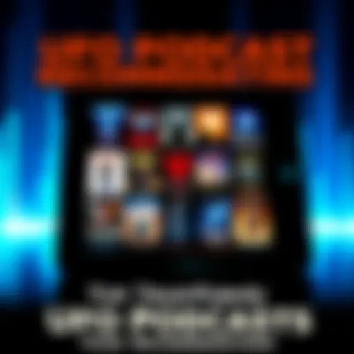 A selection of popular UFO podcasts displayed on a digital device, showcasing various podcast covers related to UFOs and UAPs.