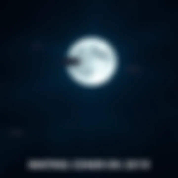 Multiple unidentified flying objects seen flying above the moon in a night sky