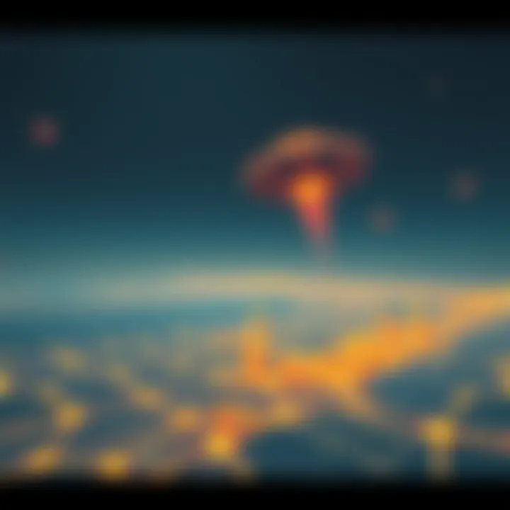 UFO Sightings Analysis A visualization showing patterns of UFO sightings with triangular and disk-shaped crafts highlighted, illustrating night sightings and silent encounters
