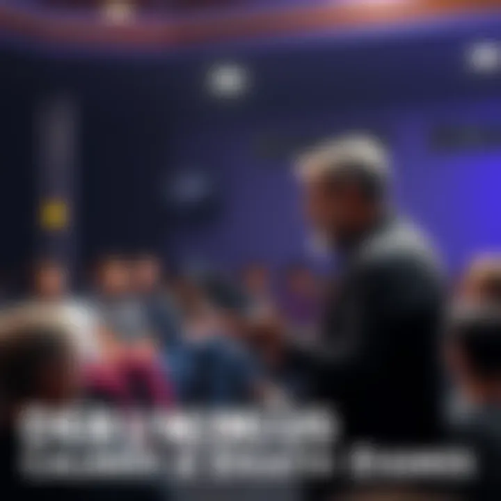 A man talking passionately about his experiences with calamity and clinical death in front of a small audience.