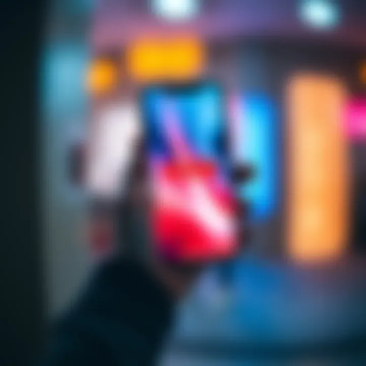 A hand holding a smartphone showing the screen with an unblock button on a social media app, symbolizing reconnection.