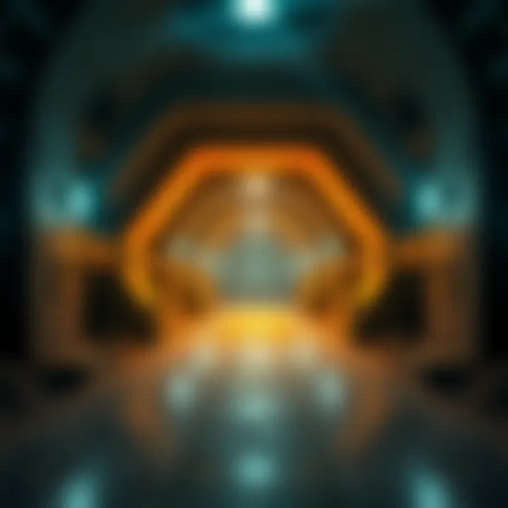 A hidden entrance to an underground network designed for the wealthy, featuring reinforced structures and high-tech security.