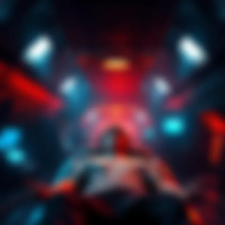 A person waking up aboard a large, dimly lit chamber with strange nonhuman entities and human vehicles in the background.