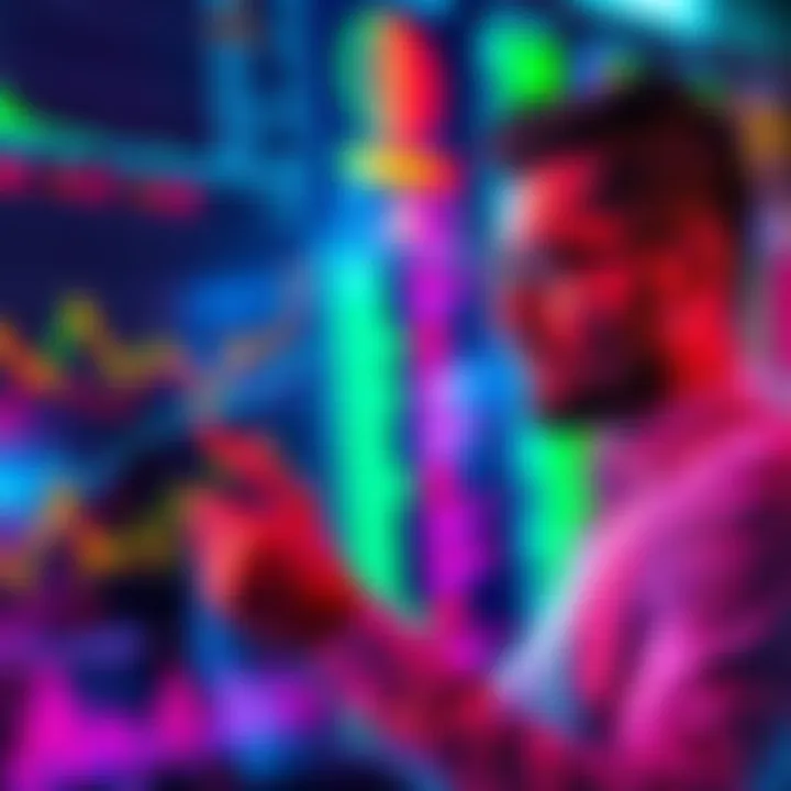 Understanding a Chart A person analyzing a colorful chart with various data points, looking thoughtful and engaged.