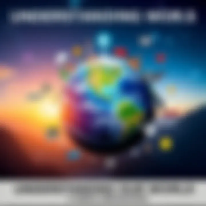 Understanding Our World A globe with various symbols representing science, nature, and culture around it.