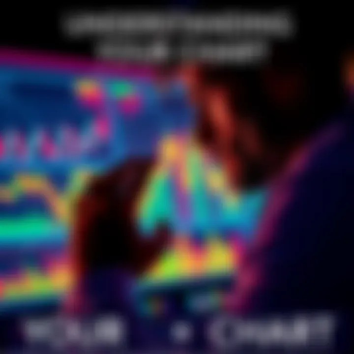 A person analyzing a colorful chart, highlighting both positive and negative sections for better insight.