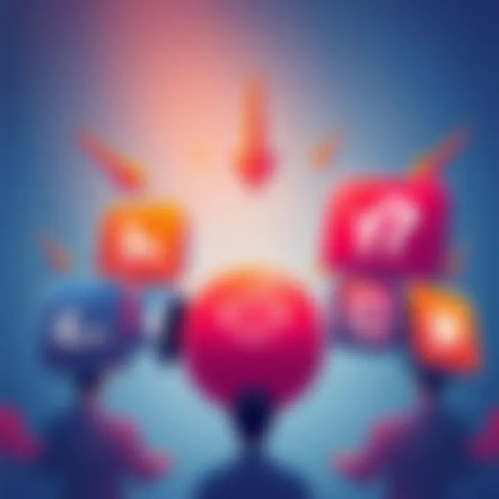 Illustration showing various forum icons representing different platforms and functionalities with arrows pointing to each, highlighting user concerns and discussions.