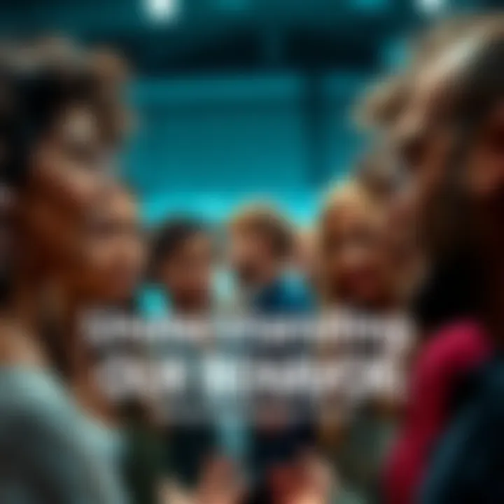 A diverse group of people in deep conversation, expressing various emotions such as happiness, sadness, and curiosity, symbolizing the complexity of human actions.