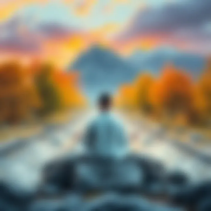 A person sitting in meditation surrounded by nature, reflecting on the concept of nonduality and humanity.