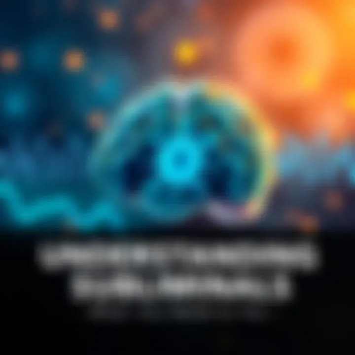 An illustration showing a brain with sound waves and hidden symbols, representing subliminal messaging.