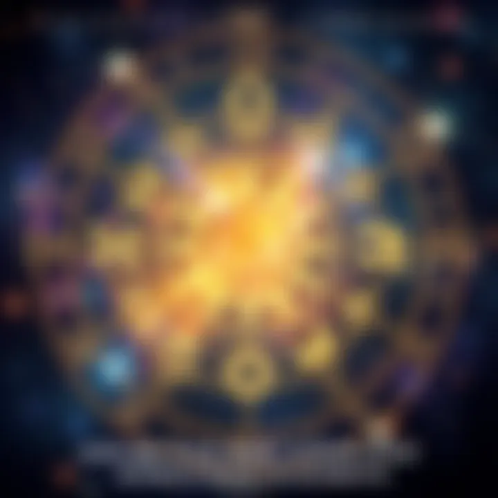 A cosmic representation of astrological symbols symbolizing various placements and their impacts on ambition