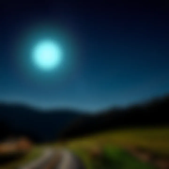 A glowing orb illuminates the rural West Virginia landscape under a starry night sky.