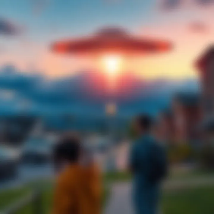 Residents of Erie PA look up at a strange object in the sky, sparking curiosity and discussions.