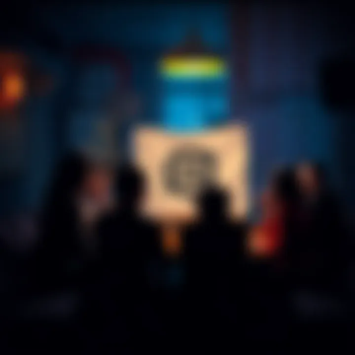 A group of people gathered around a table, examining a mysterious symbol on paper, sharing thoughts and ideas.