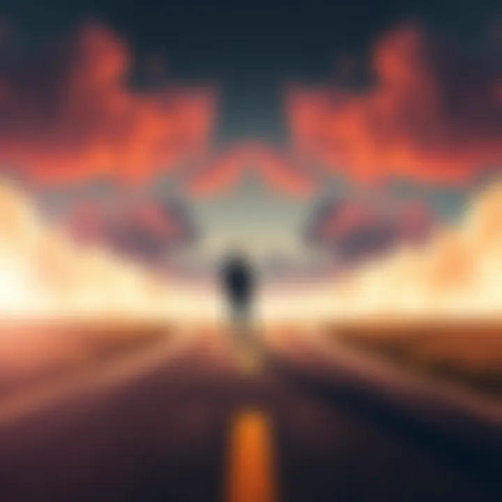 A person standing at a crossroads, contemplating different paths that represent choices shaped by a single will, with a soft glow surrounding them.