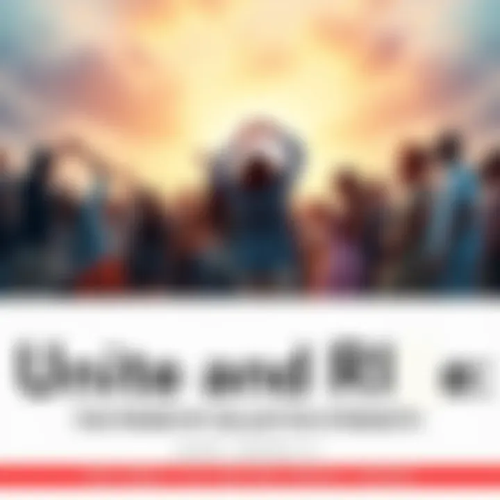 A diverse group of people joining hands, symbolizing unity and collective strength against challenges