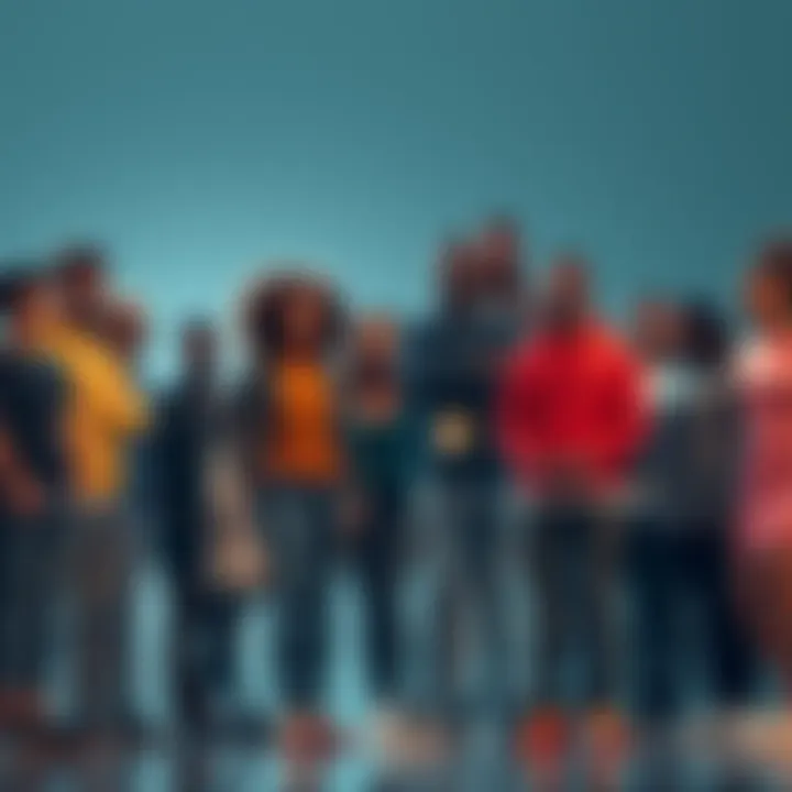 A diverse group of people standing together, showing unity and connection, symbolizing the word 'Us' in 2025.