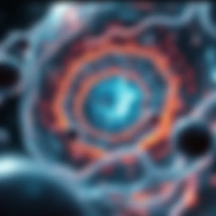 An artistic representation of a universe depicted as a cell within a giant being, surrounded by other smaller cells, illustrating the idea of multiple universes and different flows of time.