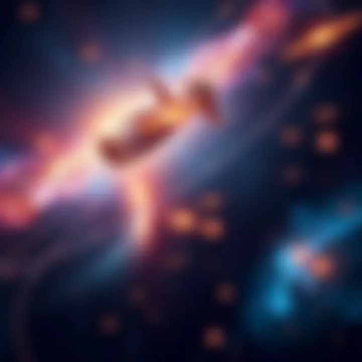 A digital representation of a cosmos filled with stars and galaxies, hinting at a simulated reality.