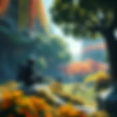 A vibrant Unreal Engine world featuring unique agents collaborating in a lush environment, showcasing advanced simulation technology.