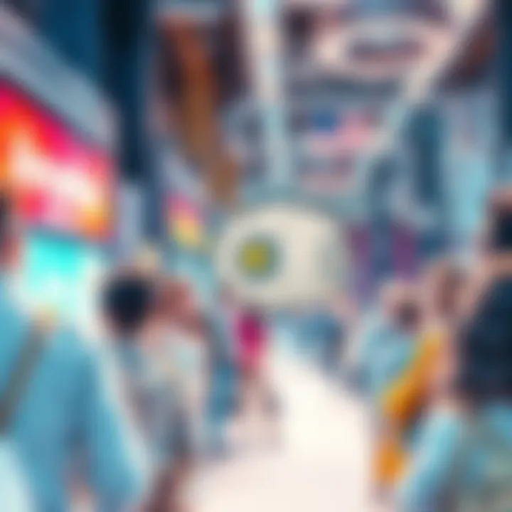 Unusual Object Drawing A sketch of a strange object attracting attention with people discussing its possible identity in a lively forum setting.