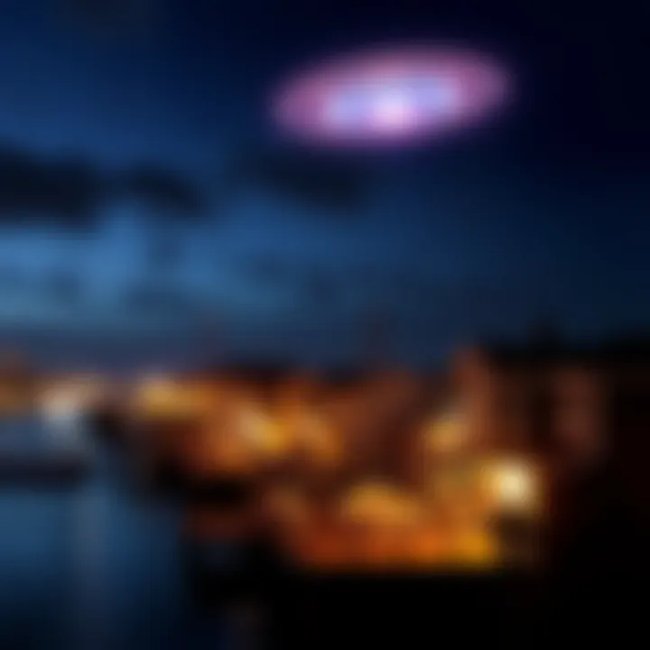 Bright lights in the night sky over Astoria, Oregon, capturing the attention of residents.